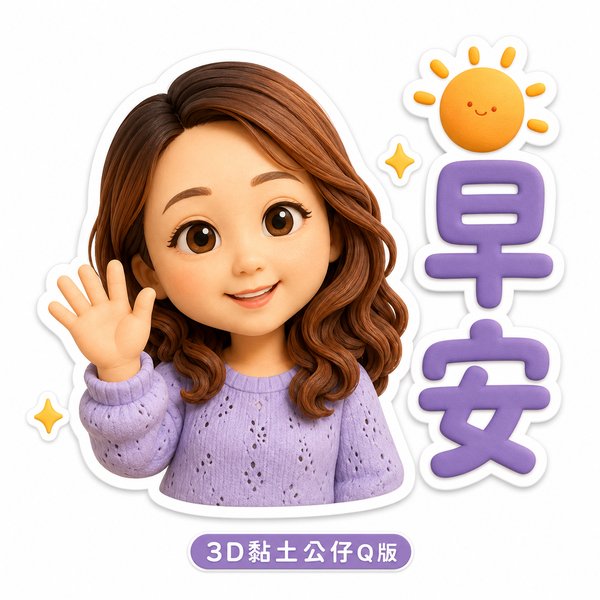 3D黏土公仔Q版風格貼圖範例