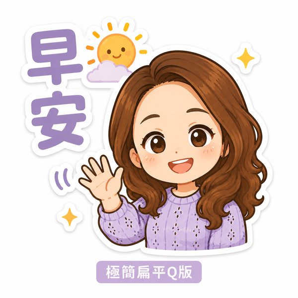 極簡扁平Q版風格貼圖範例